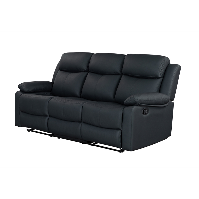 Global Furniure U6026 PU 72A Recliner Sofa with LED in Black
