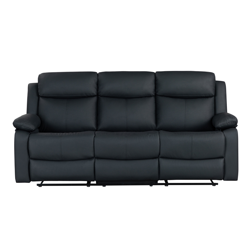 Global Furniure U6026 PU 72A Recliner Sofa with LED in Black