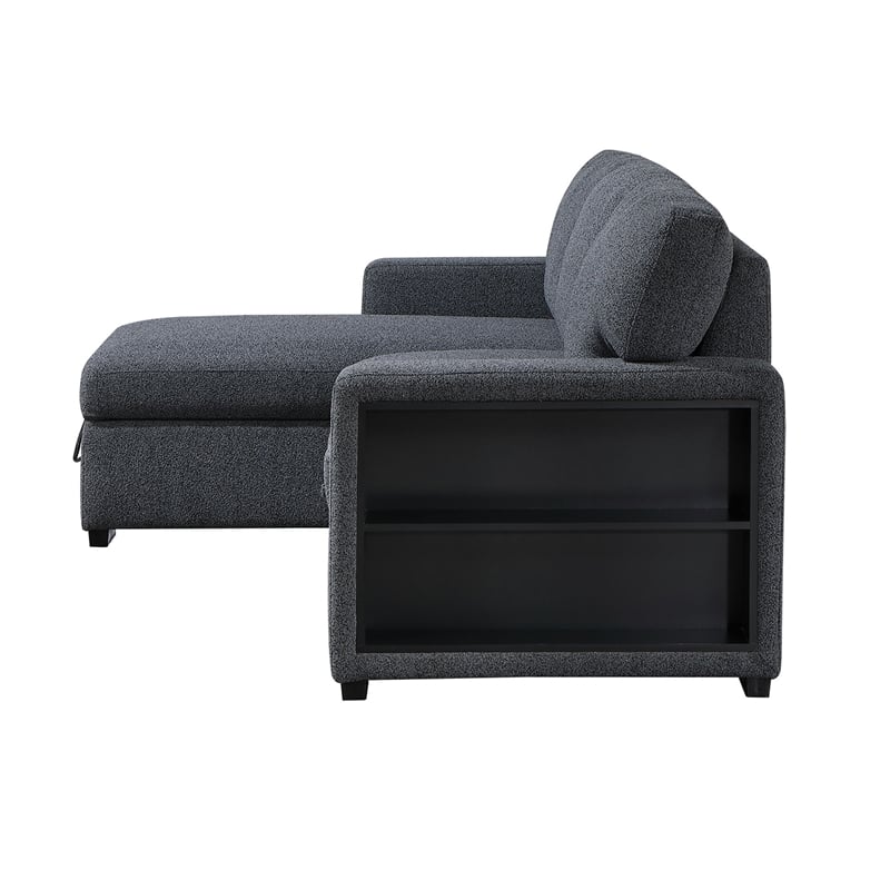 Global Furniure U0202 Reversible Pull Out Sofa Bed in Dark Gray