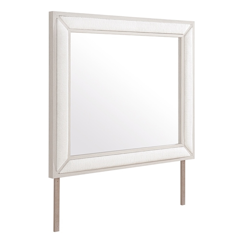 Global Furniture Clara Upholstered Mirror in Beige