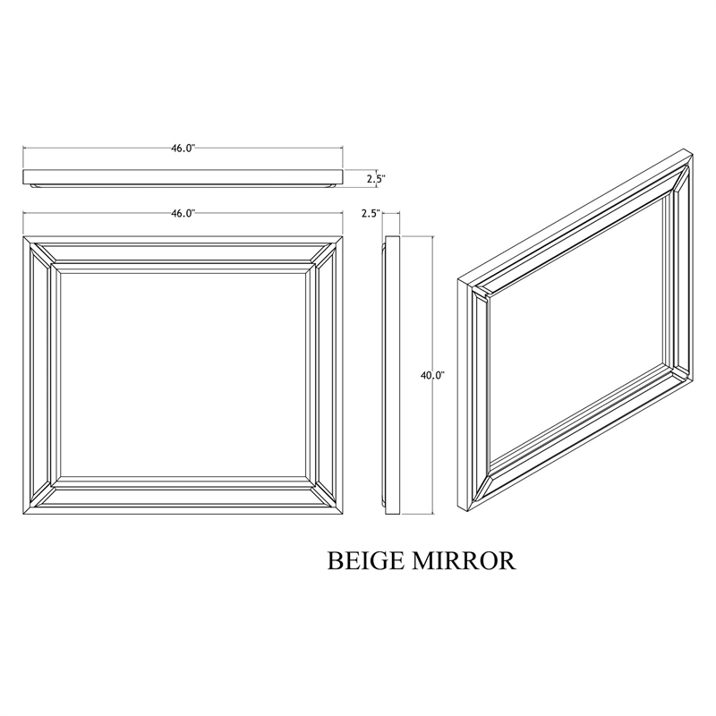Global Furniture Clara Upholstered Mirror in Beige