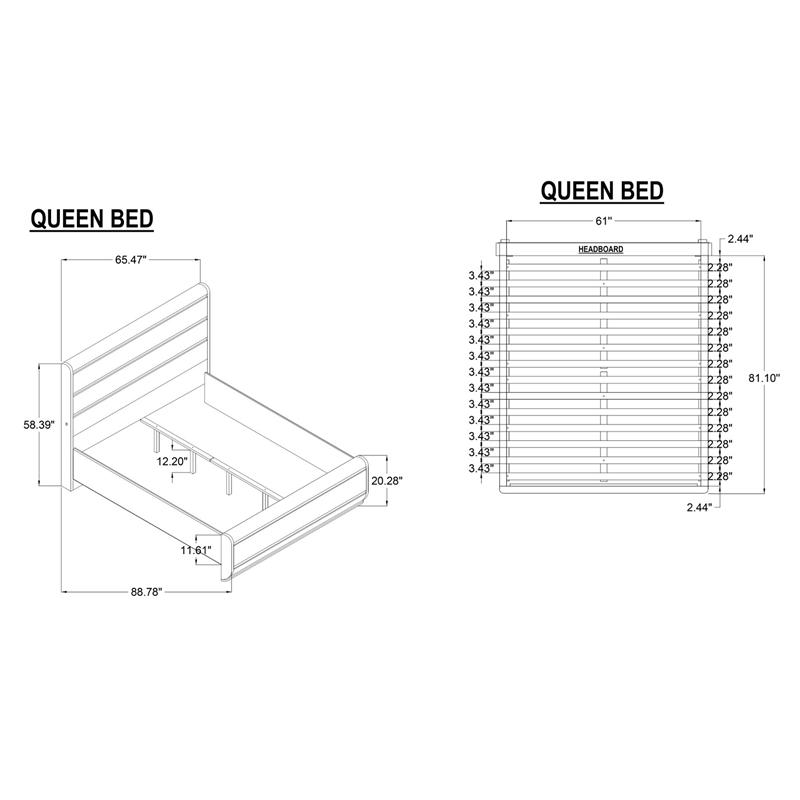 Global Furniure Genesis Queen Bed with LED in Gold