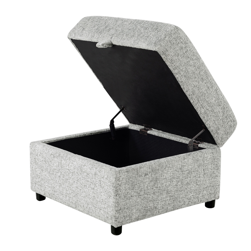 Global Furniure U9401 Sofa Bed Sectional with Ottoman & Pillows in Nickel