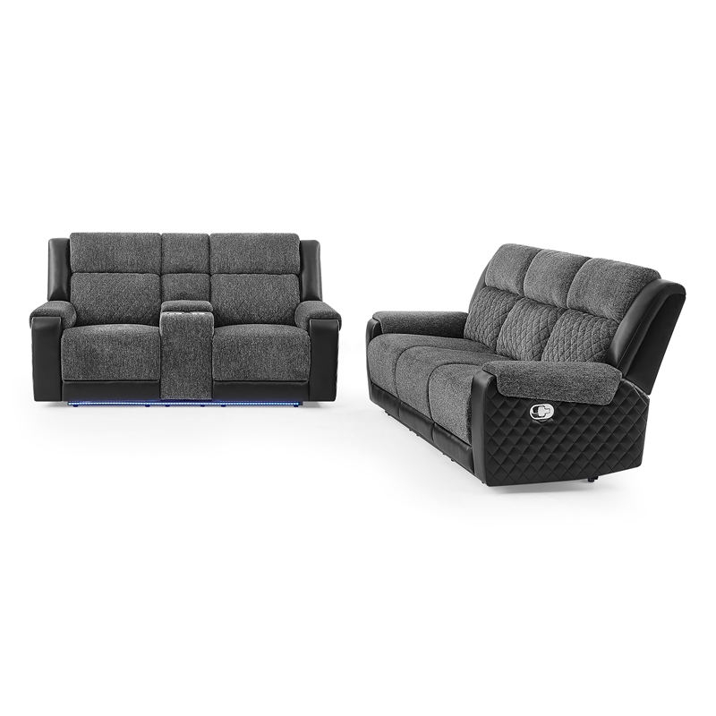 Global Furniure U5915 Console Recliner Loveseat w Immersive SPKR in Black