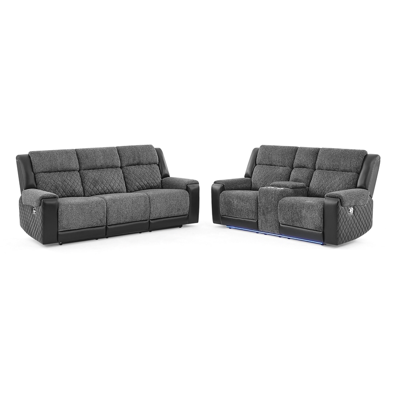 Global Furniure U5915 Console Recliner Loveseat w Immersive SPKR in Black
