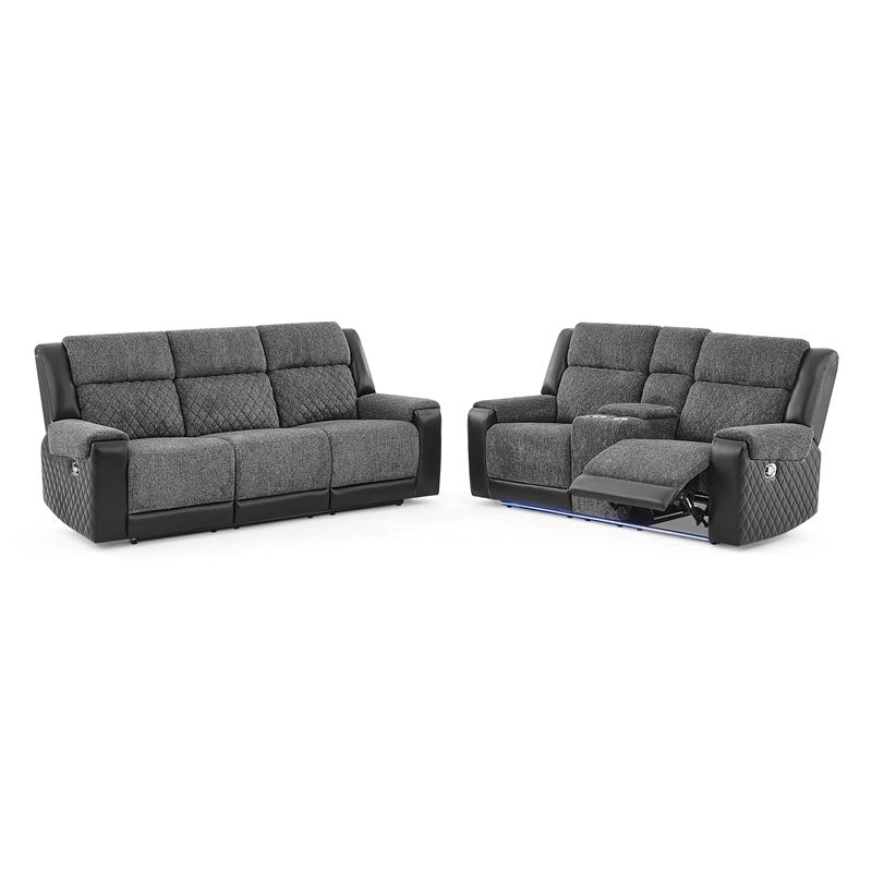 Global Furniure U5915 Console Recliner Loveseat w Immersive SPKR in Black