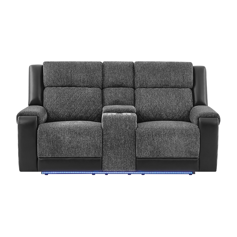 Global Furniure U5915 Console Recliner Loveseat w Immersive SPKR in Black