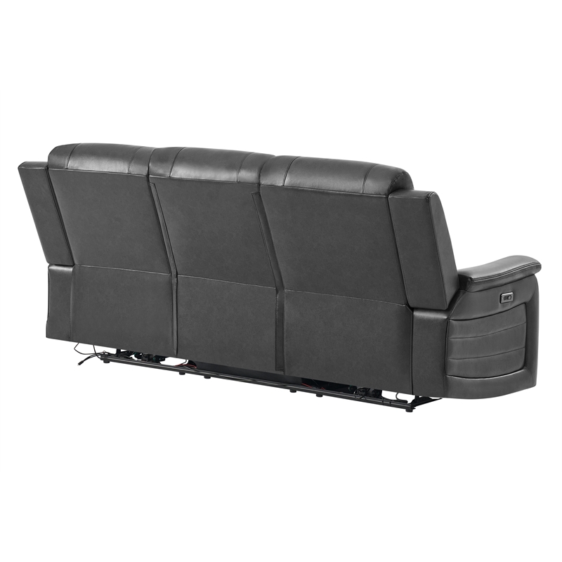 Global Furniure U8879 Power Recliner Sofa W/LED & Global SS in Charcoal