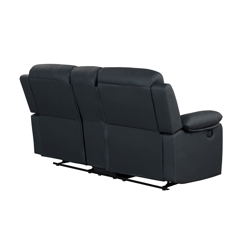 Global Furniure U6026 PU 72A Reclining Loveseat with LED and SPKR in Black