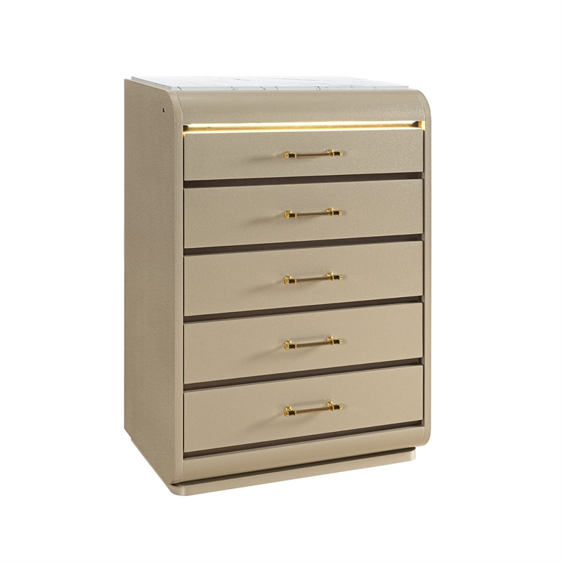 Global Furniure Genesis Chest with LED in Gold