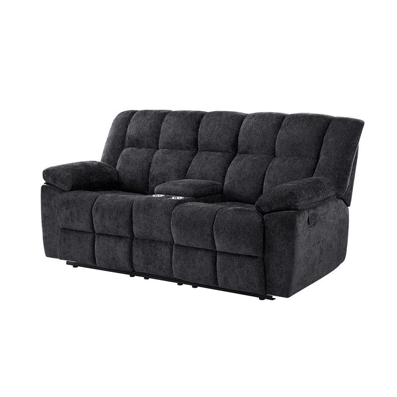 Global Furniure U6000 Console Recliner Loveseat in Black