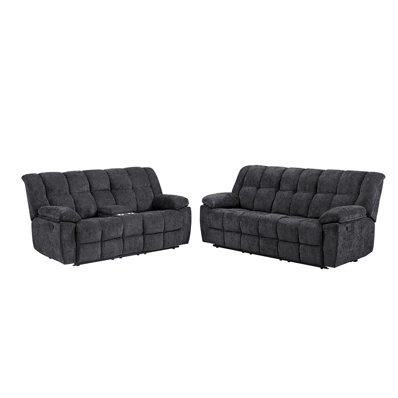 Global Furniure U6000 Console Recliner Loveseat in Black