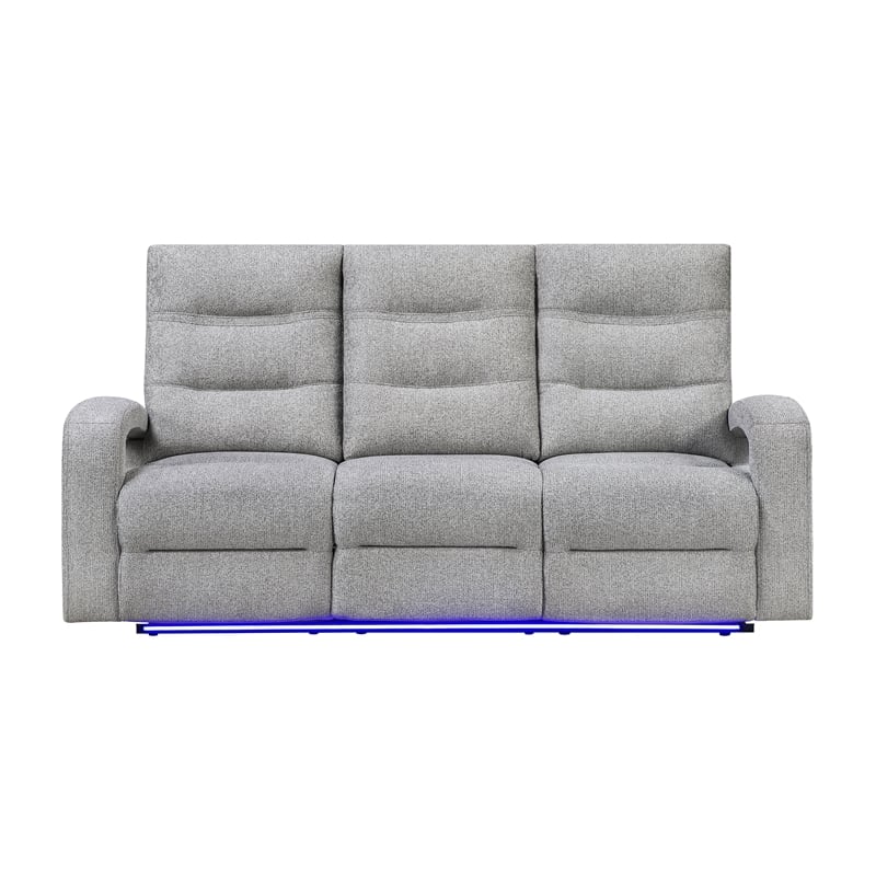 Global Furniture U6611Power Recliner Sofa with LED in Gray
