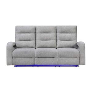 Global Furniture U6611Power Recliner Sofa with LED in Gray