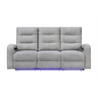 Global Furniture U6611Power Recliner Sofa with LED in Gray