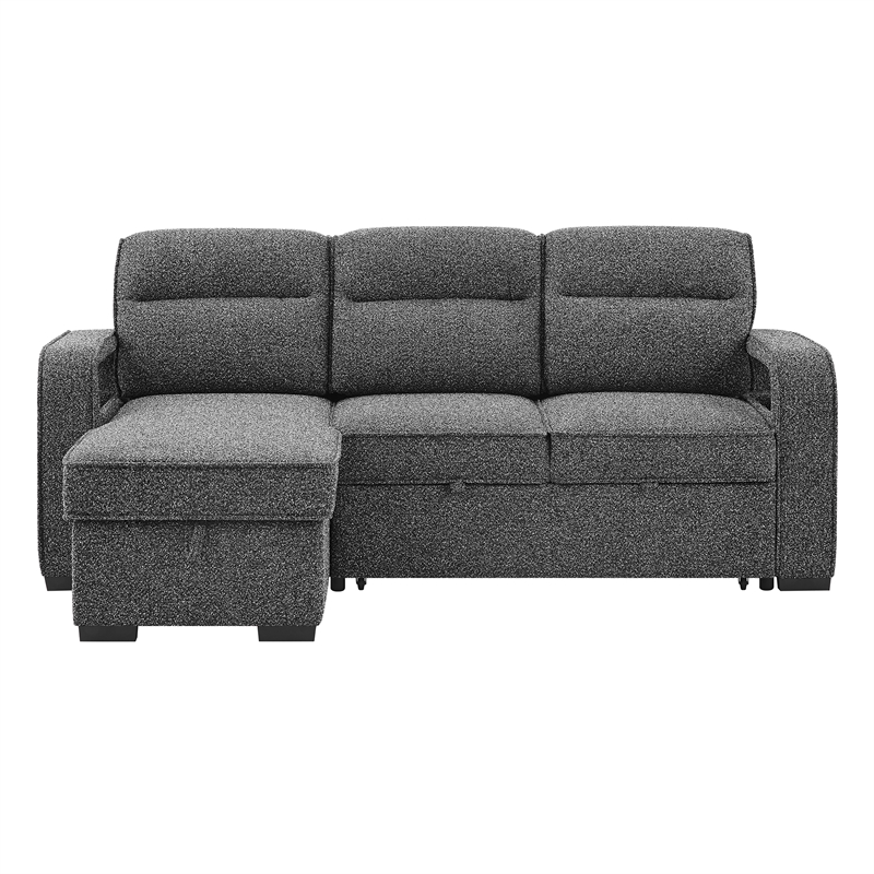 Global Furniture U2601 Convertable Sofa Bed w Drop Table&SPKR in Dark Gray