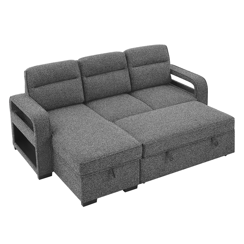 Global Furniture U2601 Convertable Sofa Bed w Drop Table&SPKR in Dark Gray