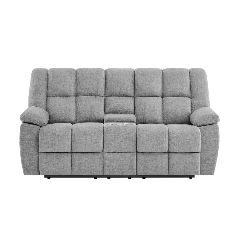 Global Furniture U6000 Console Recliner Loveseat in Smoke