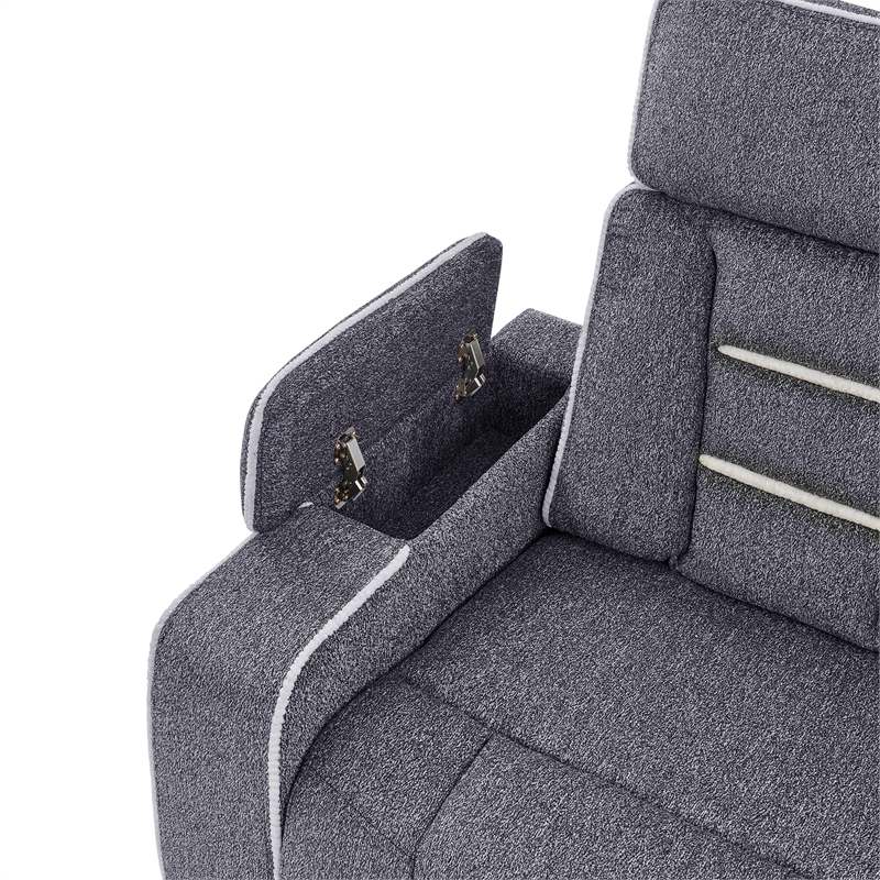 U1895 P2 Reclining Sofa with Immersive SPKR and LED in Gray