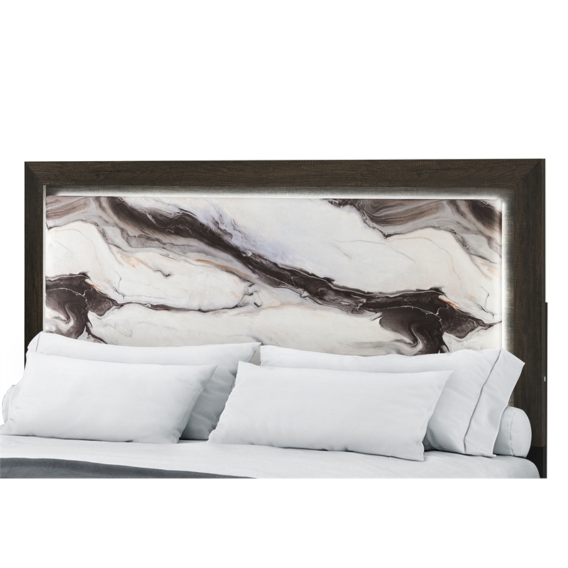 Global Furniure Harmony Full Bed with LED in Brown