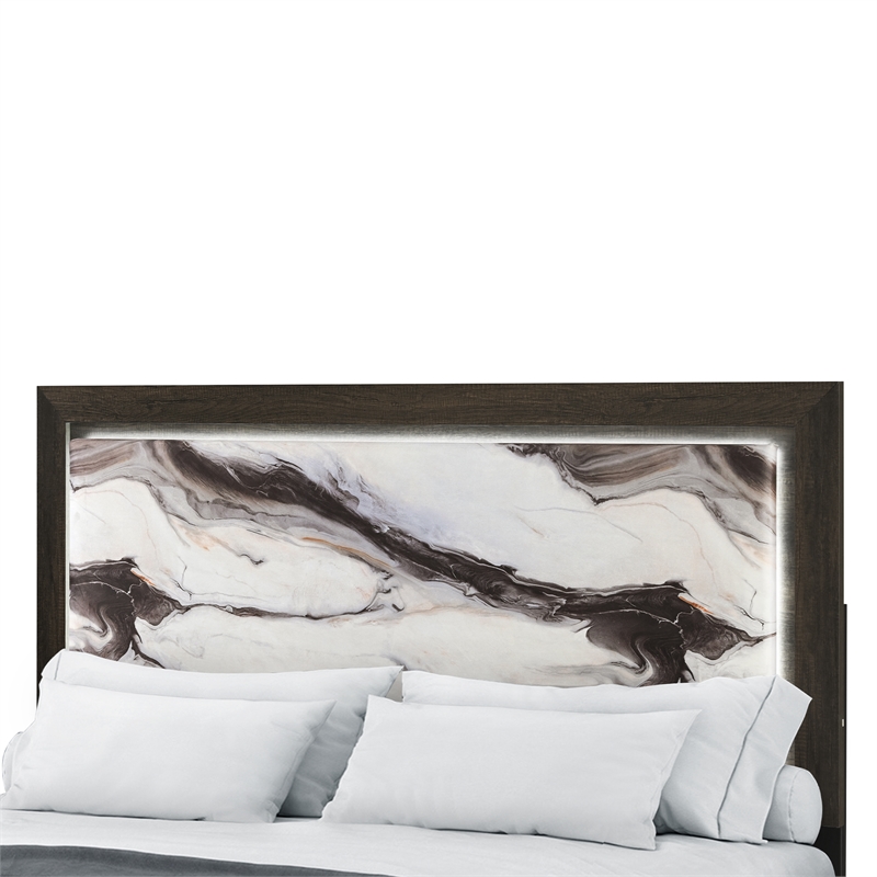 Global Furniure Harmony Full Bed with LED in Brown