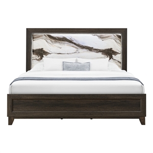 Global Furniure Harmony Full Bed with LED in Brown