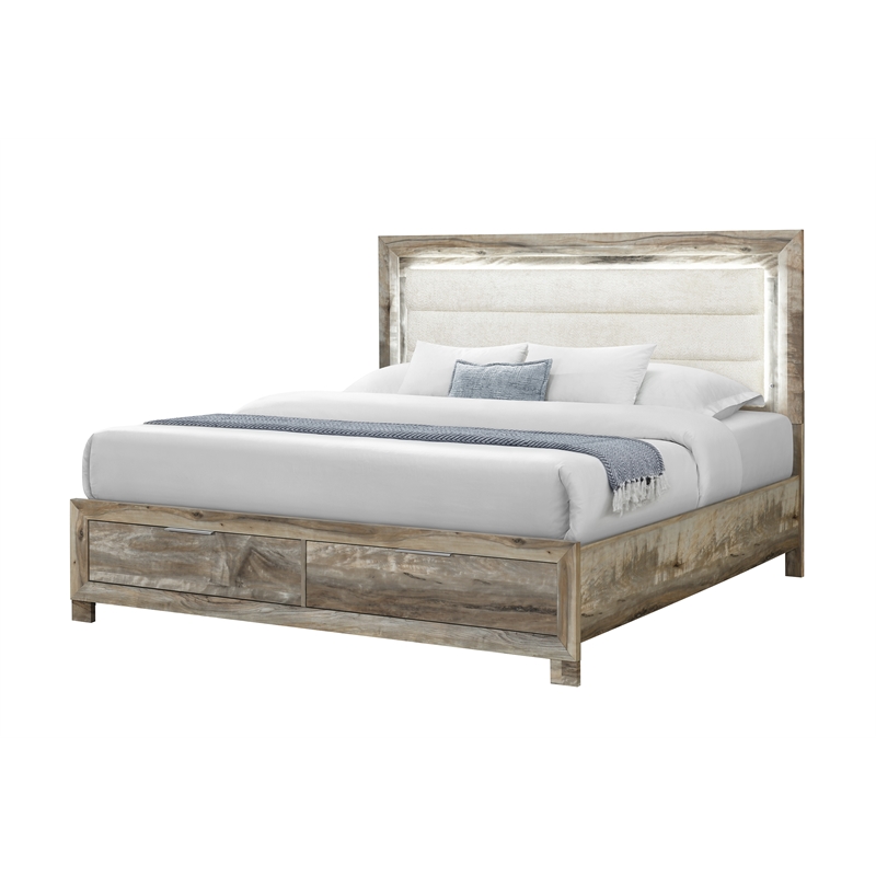 Global Furniture Callie Full Bed with Storage in Brown