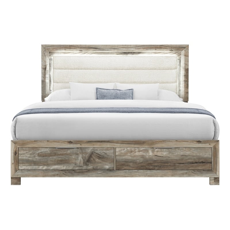 Global Furniture Callie Full Bed with Storage in Brown