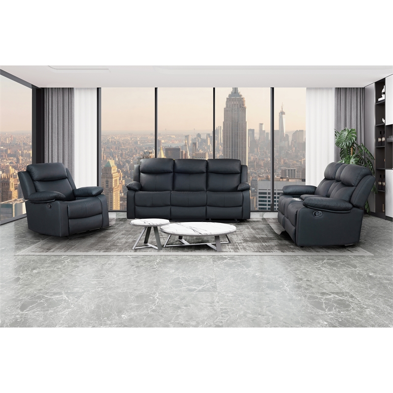 Global Furniure U6026 Glider Reclining with LED in Black