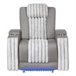 Global Furniure U8000 Power Reclining W/ Power Headrest & LED in Gray