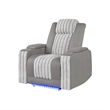Global Furniure U8000 Power Reclining W/ Power Headrest & LED in Gray