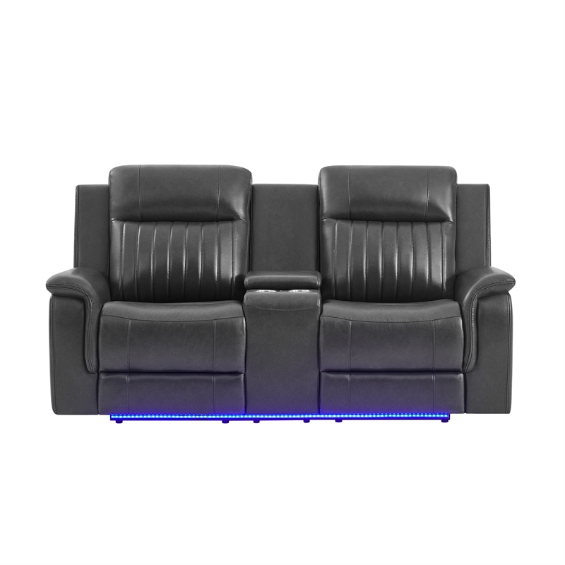 Global Furniure U8879 Power Recliner LS W/LED-GSS & SUBW in Charcoal