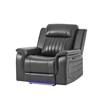 Global Furniure U8879 Power Reclining with LED in Blanche Charcoal