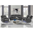 Global Furniure U8879 Power Reclining with LED in Blanche Charcoal