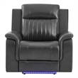Global Furniure U8879 Power Reclining with LED in Blanche Charcoal