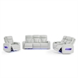 Global Furniure U8611 Power Reclining with PWR Headrest and LED in Blanche