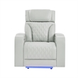 Global Furniure U8611 Power Reclining with PWR Headrest and LED in Blanche