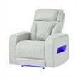 Global Furniure U8611 Power Reclining with PWR Headrest and LED in Blanche