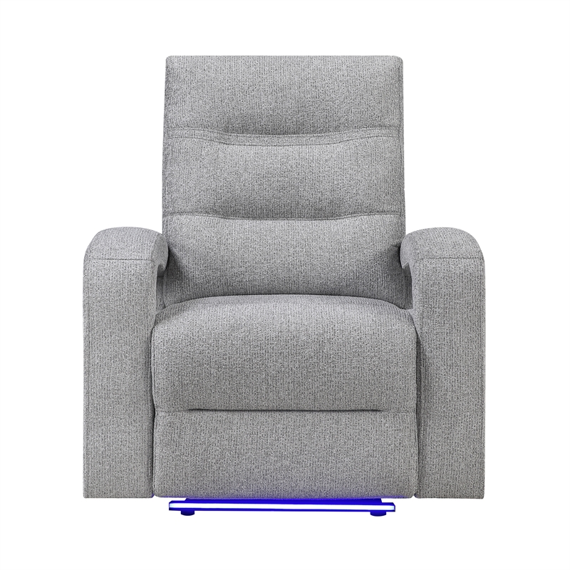 Global Furniture U6611 Power Recliner with LED in Gray