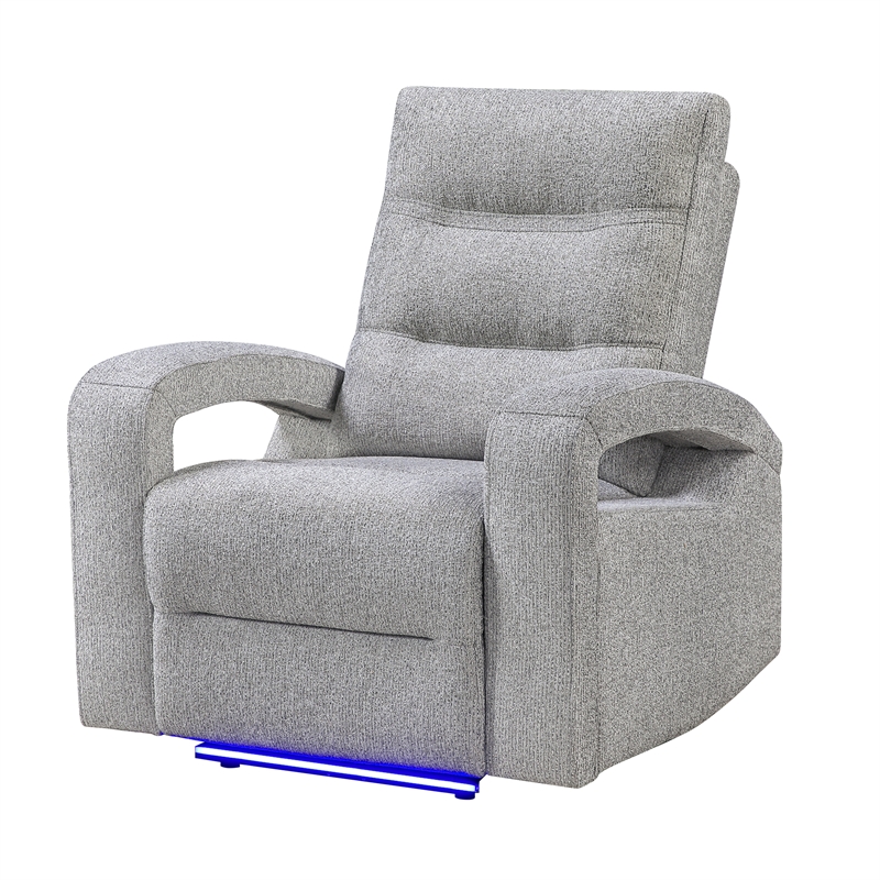 Global Furniture U6611 Power Recliner with LED in Gray