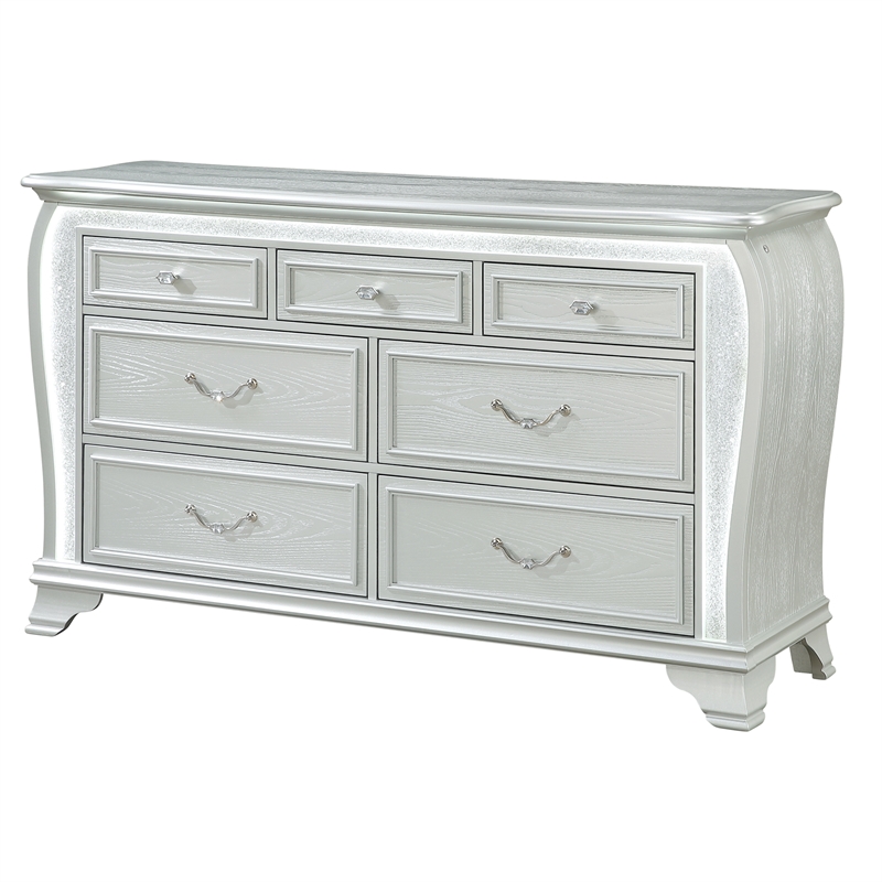 Global Furniture Aria Dresser with LED in Silver
