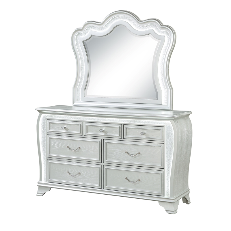 Global Furniture Aria Mirror with LED in Silver