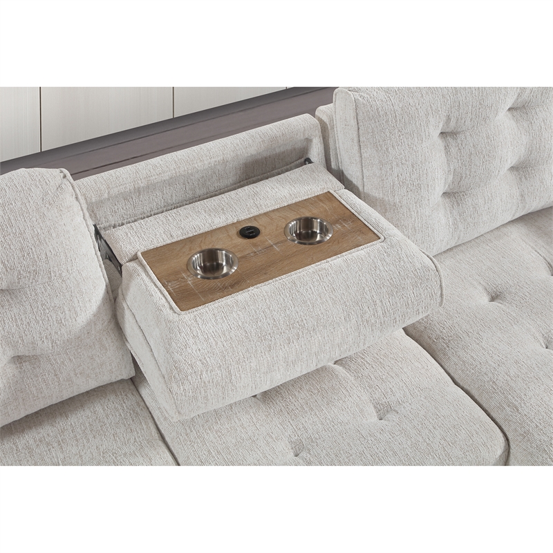 Global Furniure U0707 Reversible Sofa Bed in Chalk