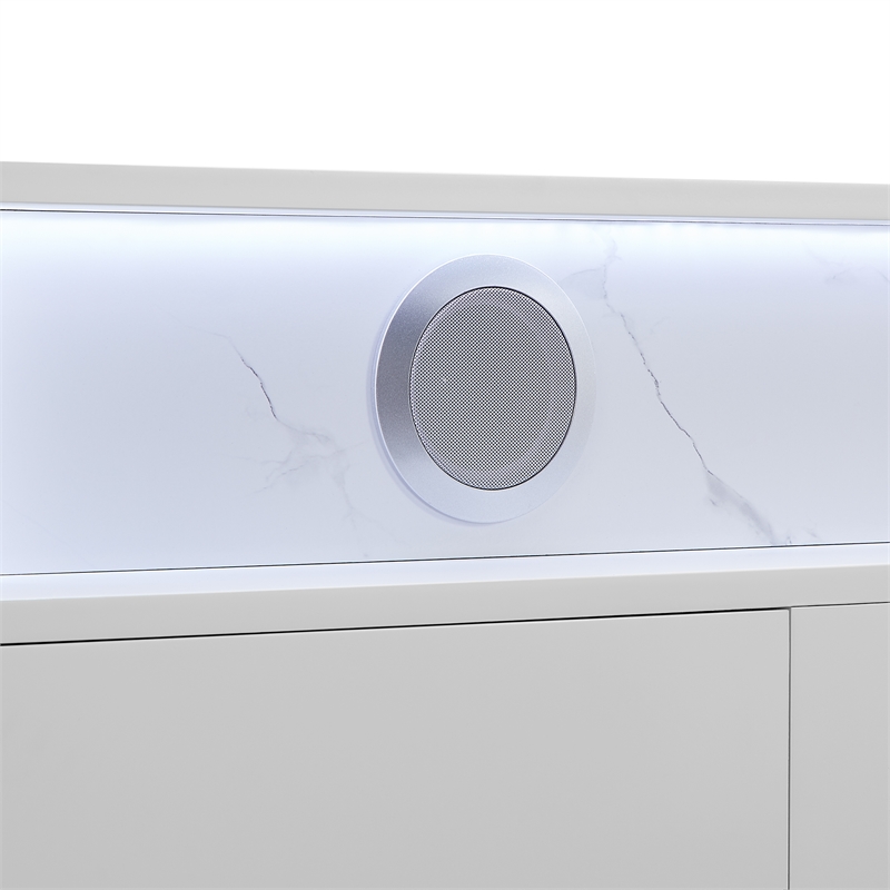 Global Furniure Kira Entertainment Unit with BT Speaker and LED in White
