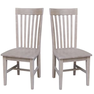 International Concepts Cosmo Solid Wood Dining Chair in Gray Taupe (Set of 2)