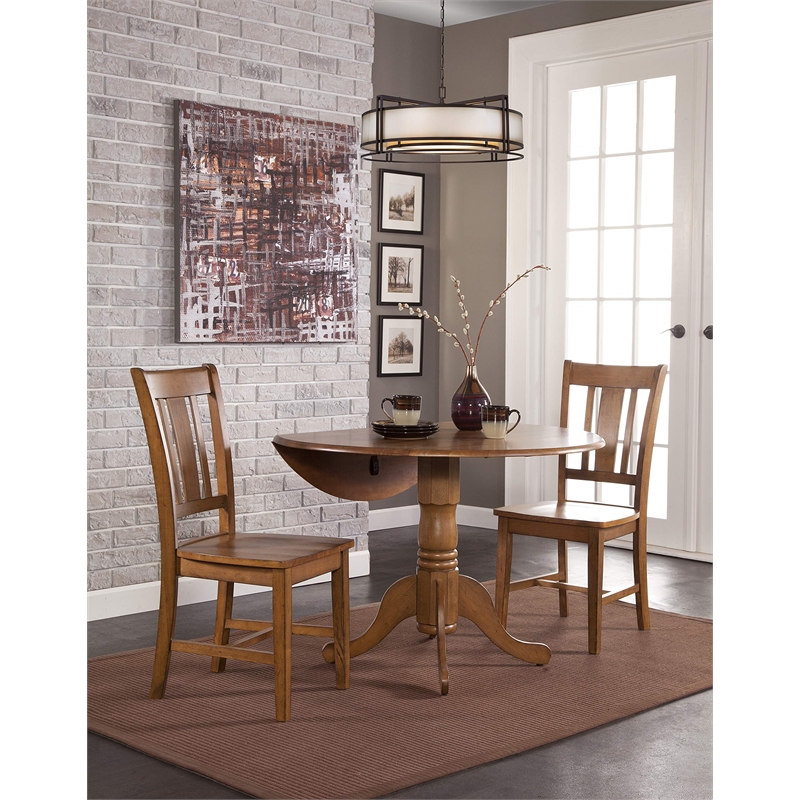 International Concepts 3 Piece Dinette Set in Pecan