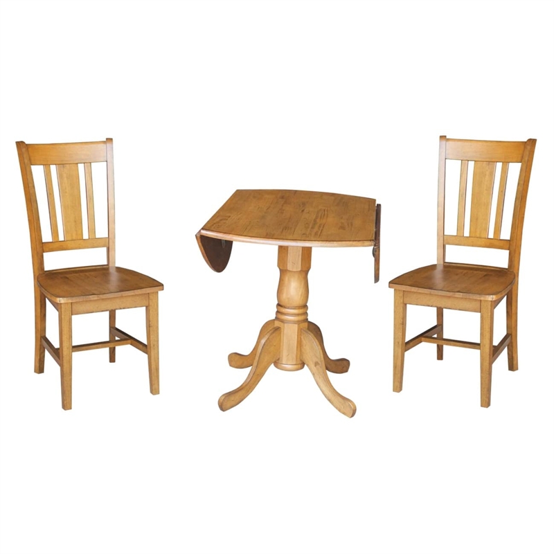 International Concepts 3 Piece Dinette Set in Pecan
