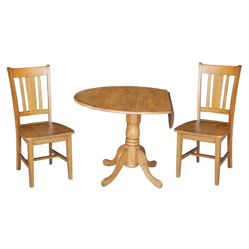 International Concepts 3 Piece Dinette Set in Pecan