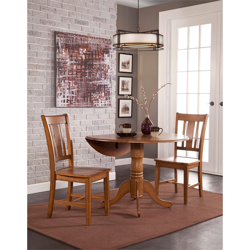 International Concepts 3 Piece Dinette Set in Pecan