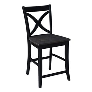 International Concepts Cosmo 24&quot Cross Back Counter Stool in Coal